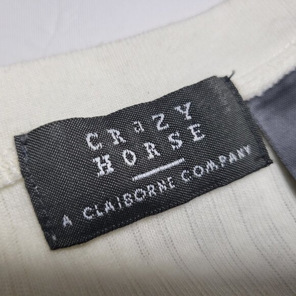 Crazy Horse Claiborne T Shirt Rib Knit Mens Large Combed Cotton Made in Peru - Picture 4 of 13